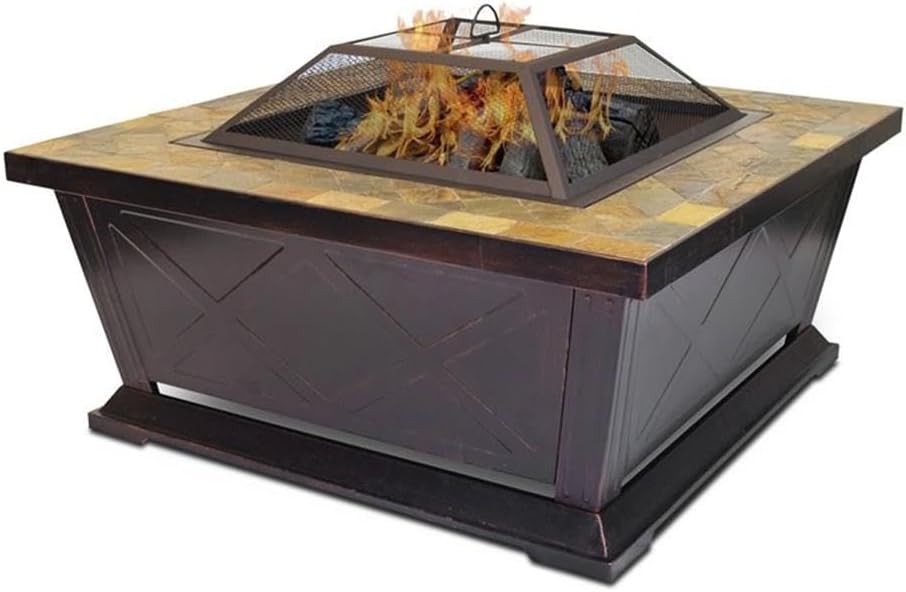 Outdoor Leisure Products 36" Transitional Metal Fire Pit in Oil Rubbed Bronze
