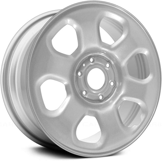 18x8 Inch Steel Wheel Rim 6-Slot Silver Compatible With Nissan Titan 2013 - Exact Fit - Direct Replacement
