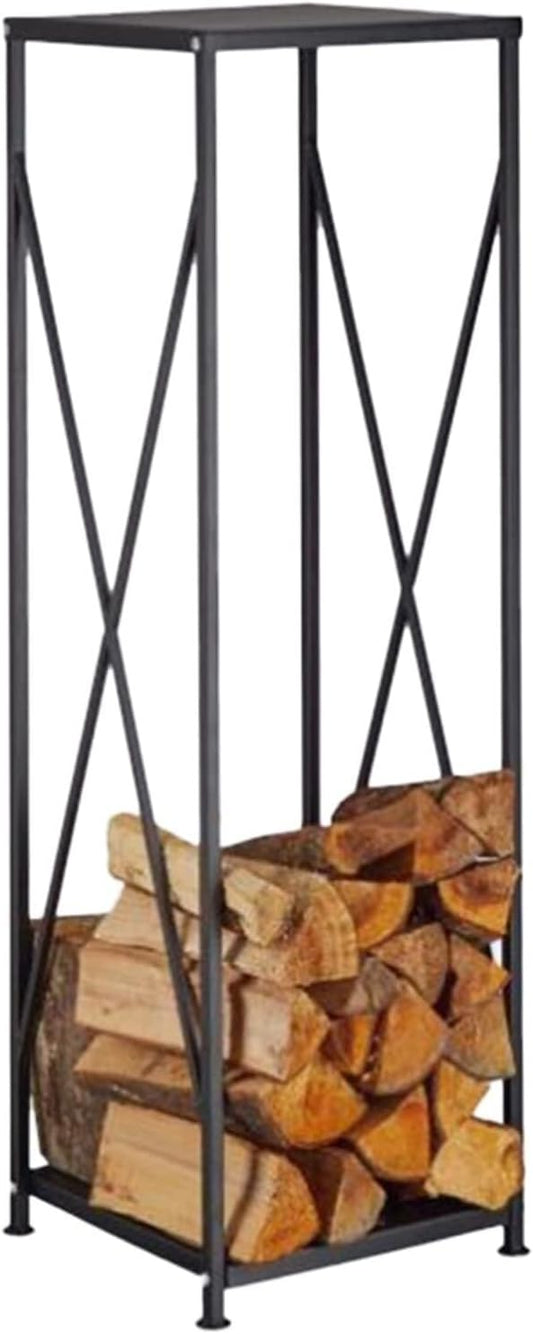 Steel Pipe Firewood Rack, Indoor Outdoor Log Storage Rack for Indoor and Outdoor Backyard Deck/Wood Storage