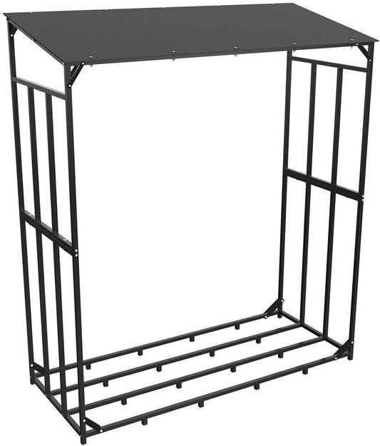 5.2ft Firewood Log Rack Reinforce SideBar Wood Storage Holder Heavy Duty Outdoor