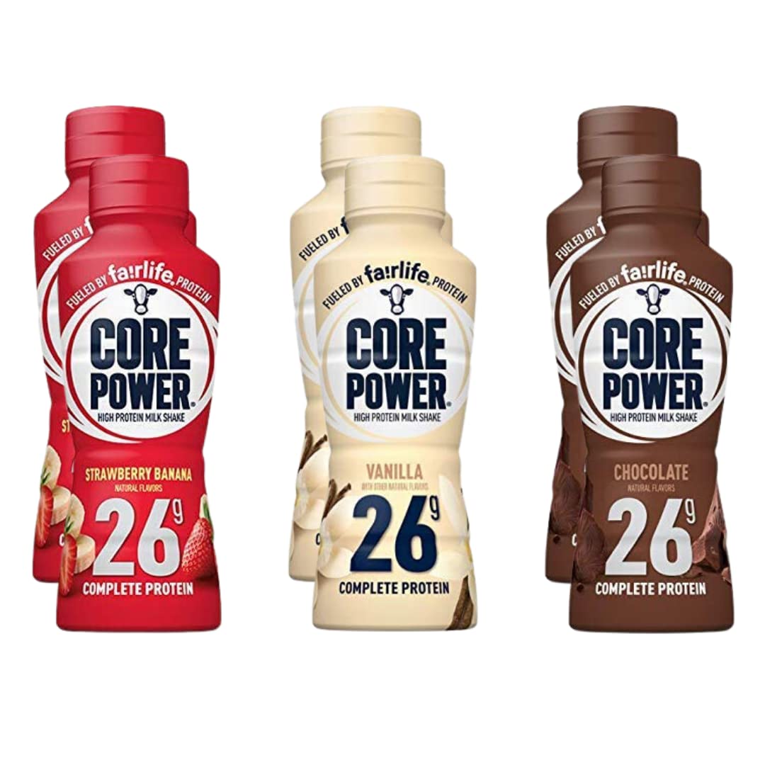 Fairlife Core Power 26g Protein Milk Shakes Variety Pack, Ready To Drink for Workout Recovery, 14 Fl Oz (6 - Pack)