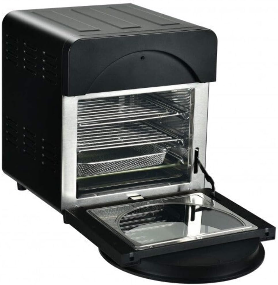 16-in-1 Air Fryer 15.5 QT Toaster Rotisserie Dehydrator Oven-Black - Color: Black