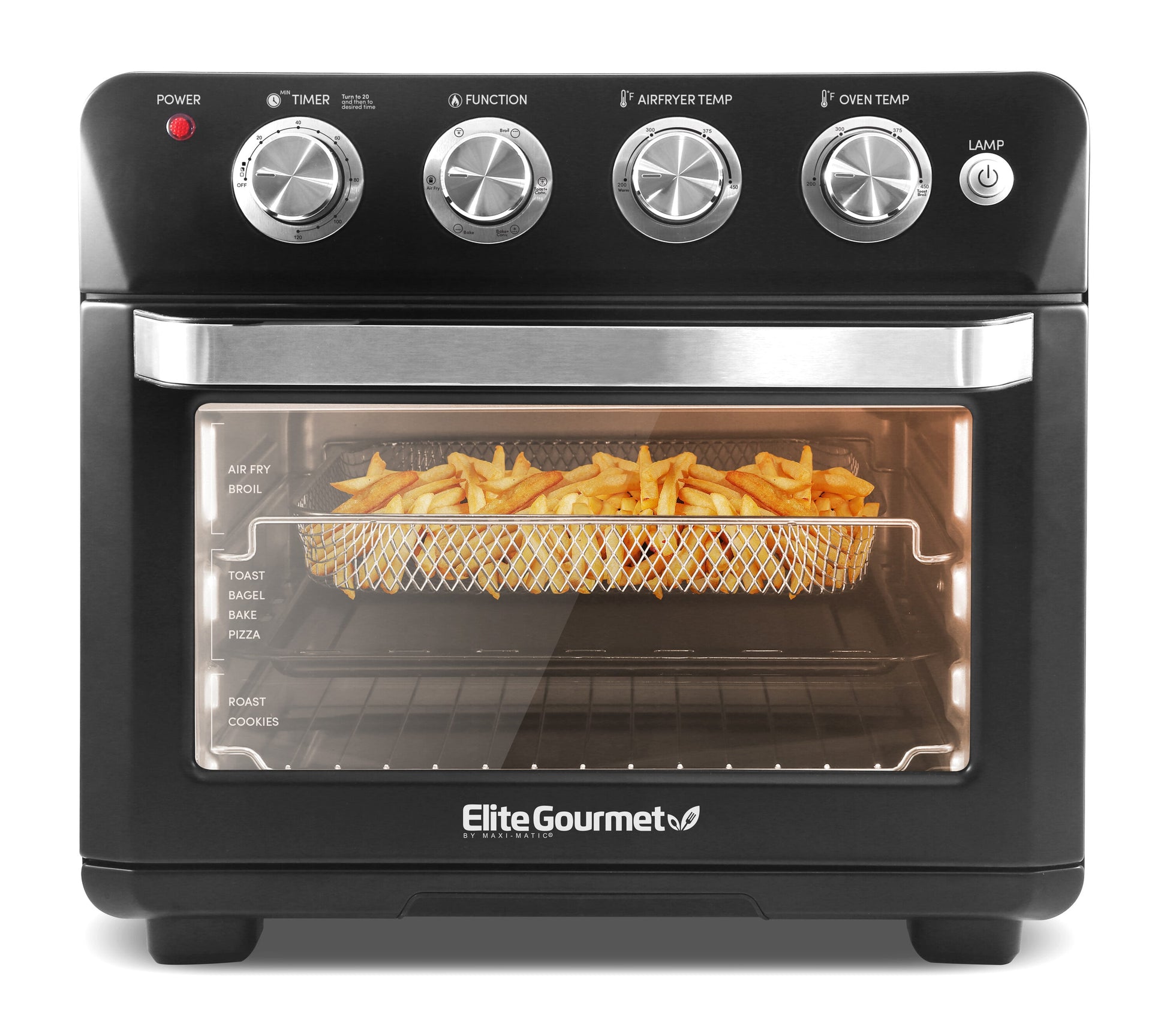 Elite 5-Quart Black Programmable Air Fryer EAF9100