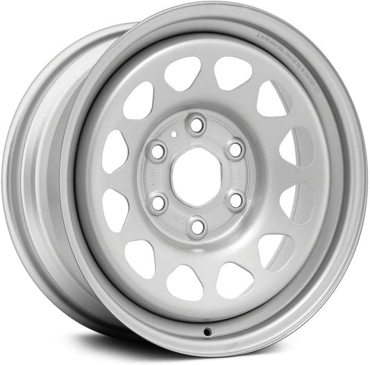 17x8 Steel Wheel Rim 12-Hole Silver - Factory Restored Compatible With Chevy Silverado 1500 2018-2021 - Exact Fit - Direct Replacement