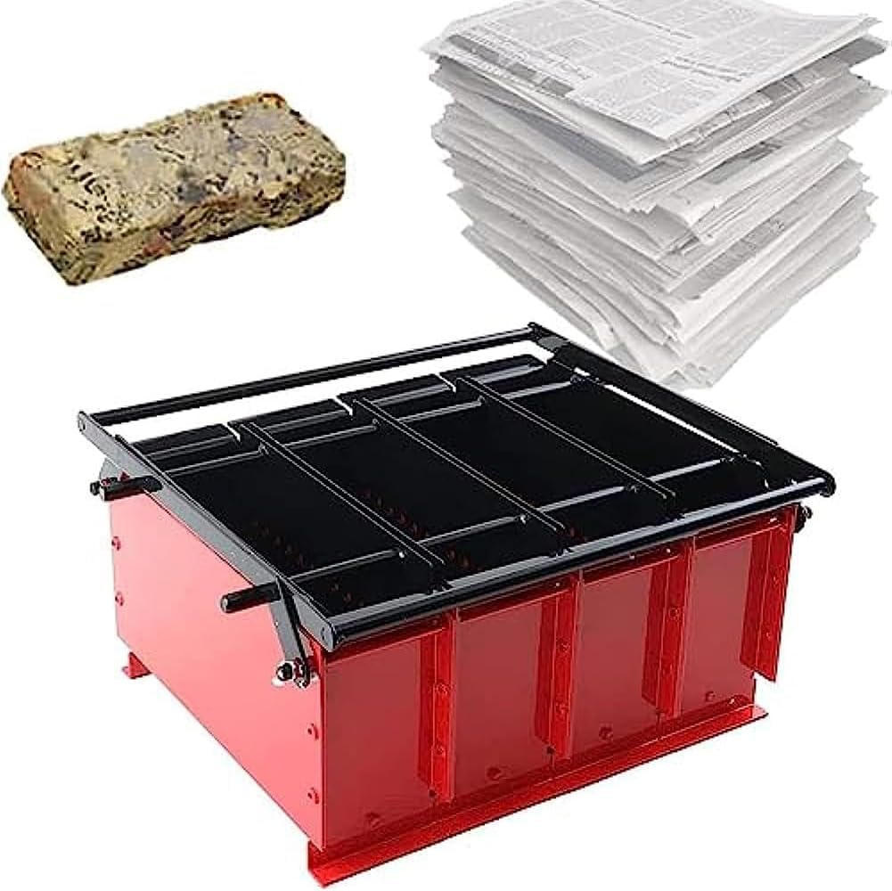 Paper Log Briquette Maker - DIY Fireplace Heating Tool for Recycling Newspaper into Fuel Bricks
