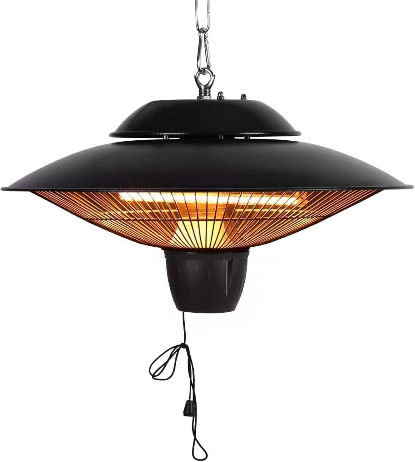 Outdoor Electric Heater,Hanging Infrared Heater 2 Adjustable Power Level, Weatherproof Ceiling Mounted for Balcony Courtyard Patio,Black