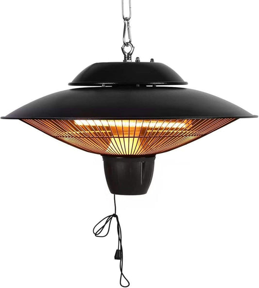 Electric Patio Heater, 1500W Outdoor Ceiling Heaters, Hanging Infrared Heater for Balcony Bedroom,Black