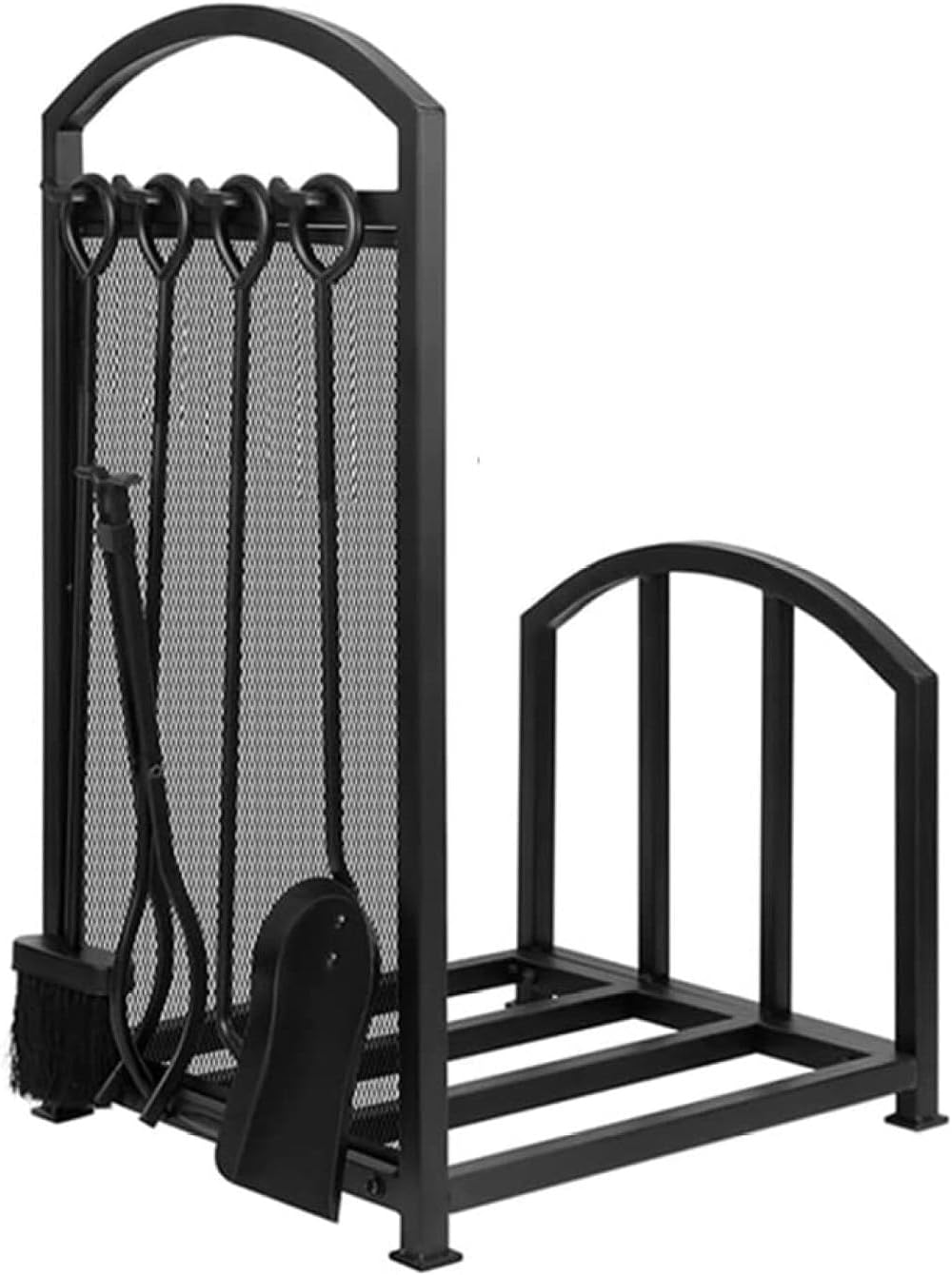 Outdoor Firewood Rack Heavy Duty Metal Log Store Bracket for Fireplace Steel Wood Holder Storage Stand(