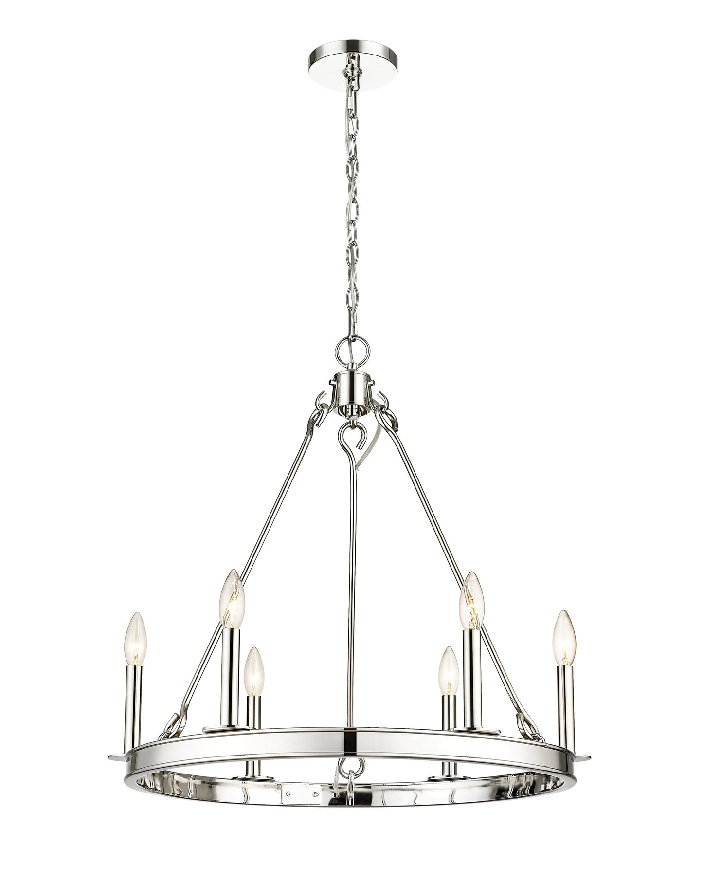 Z-Lite Barclay 6 -Light Polished Nickel Transitional For Use in Bedrooms, Dining Rooms, Foyers, Kitchens, Living Rooms Chandelier
