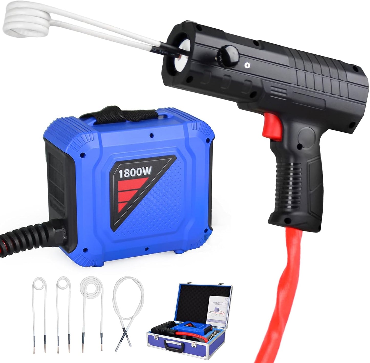 1800W-2000W 110V Induction Heater Bolt Removal - 8s Heating Up, Handheld Flameless Induction Bolt Heater Tool with 4 Coils, Rusty Screw,Nuts Removing Tool