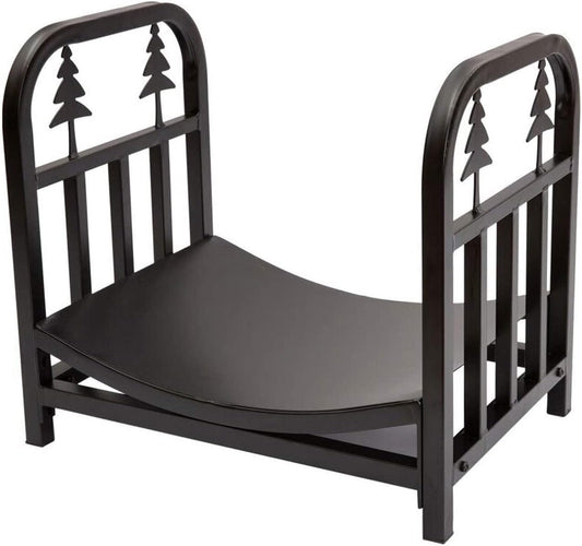 Log Store Firewood Rack Christmas Tree Firewood Holder Black Metal Wood Holders Firewood Outdoork Heavy Duty Log Rack Fireplace Tools,