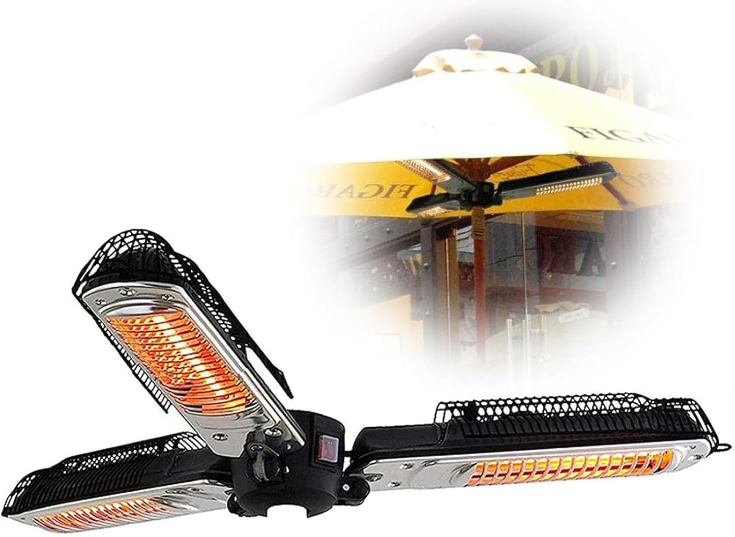 Outdoor Patio Umbrella Heater, Waterproof IP34 Electric Hanging Infrared Space 1500W Garden Heater Christmas Decoration