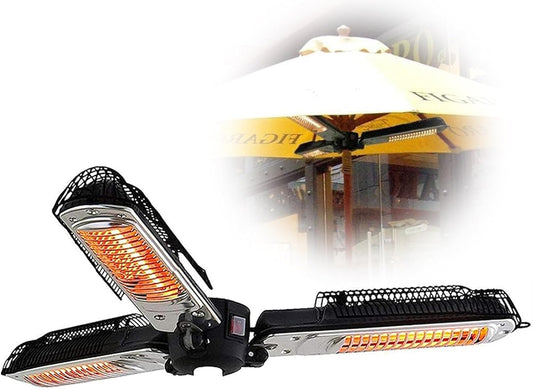 Outdoor Patio Umbrella Heater, Waterproof IP34 Electric Hanging Infrared Space 1500W Garden Heater Christmas Decoration