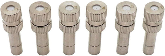 Pfeilzieher 50pcs Brass misting nozzles for Outdoor Cooling System dust Control Mister Nozzle atomizing misting Sprayer Fog nozzles for Garden humidification Landscaping 6mm Size 0 4mm