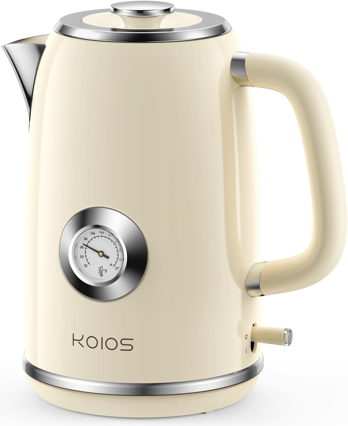 Electric Kettle 1.8L with Temperature Gauge, 1500W Fast Boiling Electric Tea Kettle, 100% Stainless Steel Retro-Style Hot Water Kettle Electric - Glowing LED Light, Auto Shut-Off & Boil-Dry Protection