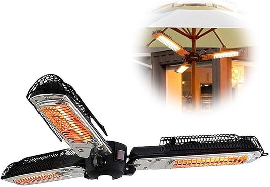 Electric Outdoor Patio Heater, 1500 Watt Infrared Space Heater Umbrella Suitable for Garden and Commercial Use