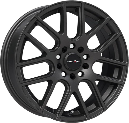 Vision 426 Cross Matte Black Wheel with Painted Finish (17 x 7.5 inches /5 x 112 mm, 38 mm Offset)