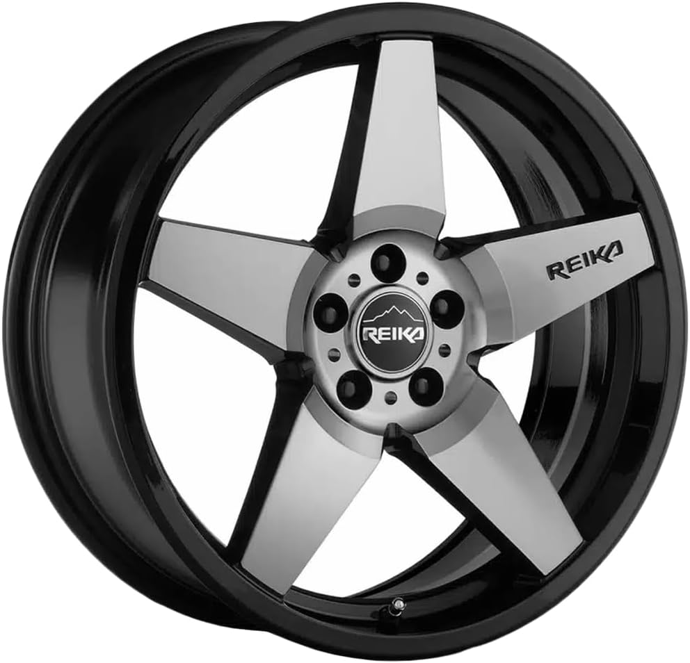 Reika R15 Seeker 17x7 5x100 +15mm Black/Machined Wheel Rim 17" Inch R15770151007F