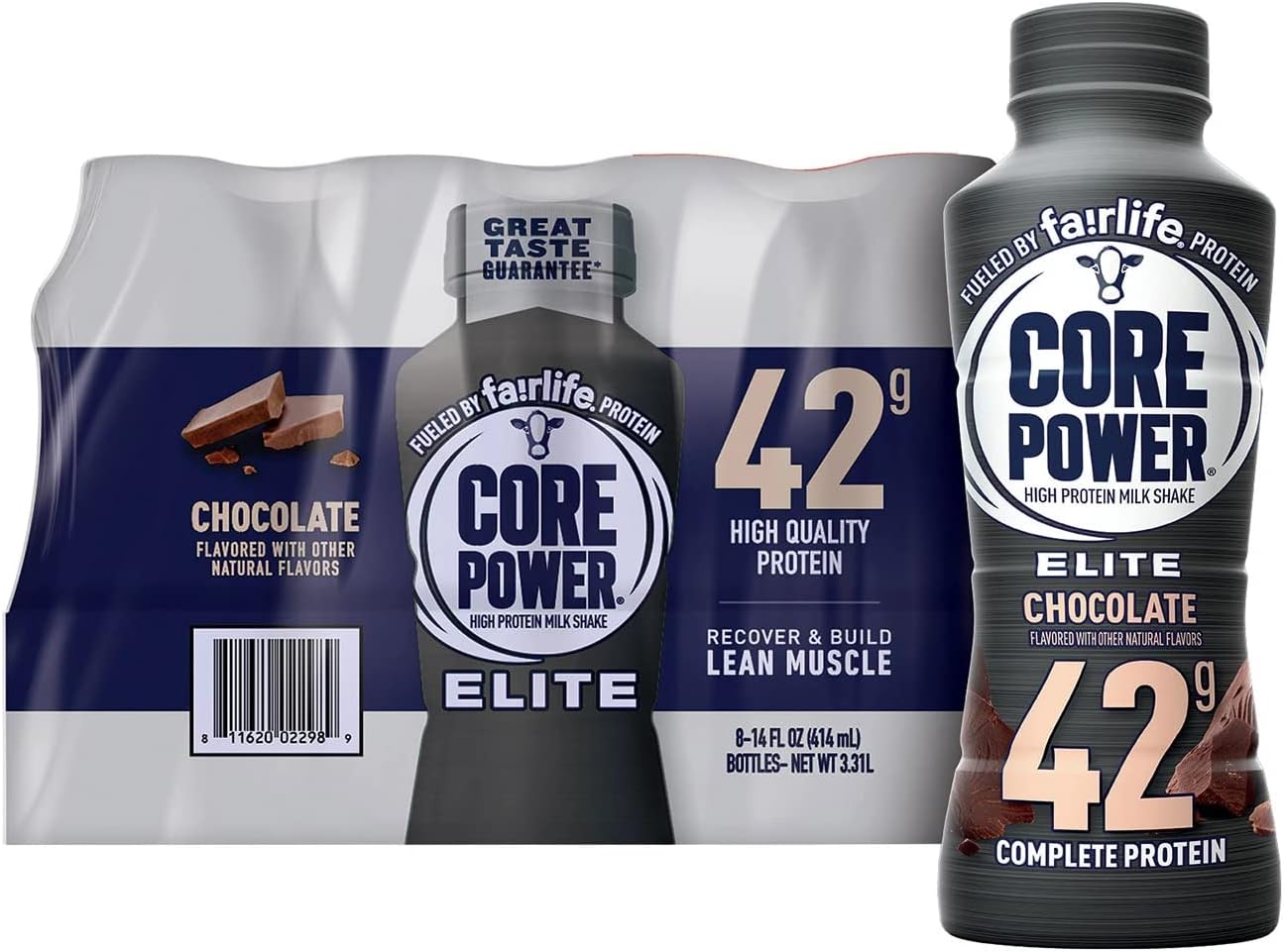 FAIRLIFE NUTRITION PLAN Core Power Elite 42g. Protein Shake, Chocolate - Liquid (14 fl. oz, 8 pk.)