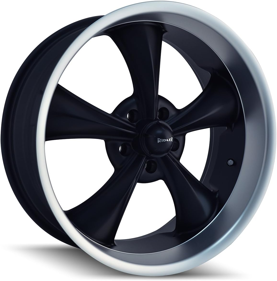 695 17x7, Bolt Pattern: 5x4.5/, Offset: 0, MATTE BLACK/MACHINED LIP, set of 1