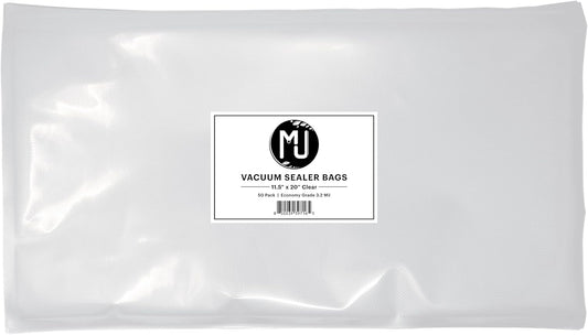 MJ Commercial-Grade Vacuum Sealer Bags for Food Storage, Sous Vide | Case of 500 (11.5" x 20" 3.2 Mil, Clear)