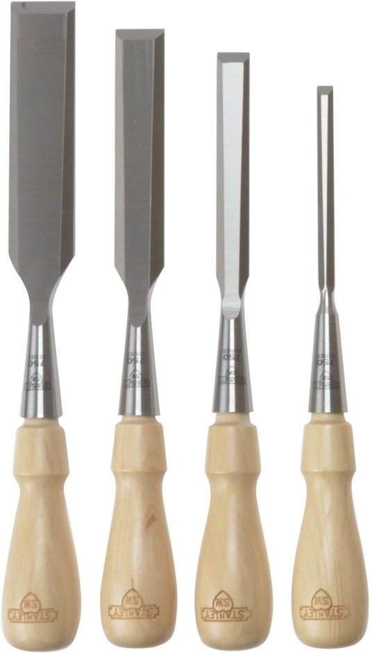 Stanley 1-16-791 Chisel-Set Sweetheart (4-piece), Silver/Tan Brown