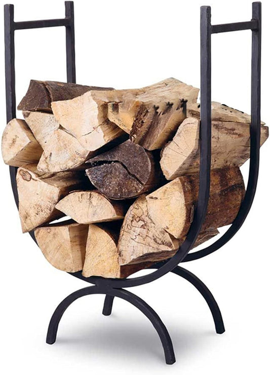 Modern Indoor Outdoor Backyard Fireplace Log Wood Stand Brackets, Metal Firewood Tack Holder Semi-Circular, for Garage Tool Shed Fire Pits