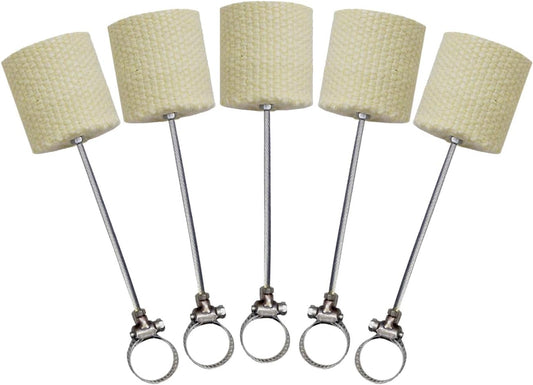 Set of 5 Fire Hoop Flex Cable Spines, Hose Clamp On, Kevlar Hyper Wick, Tubing, by:Trick Concepts