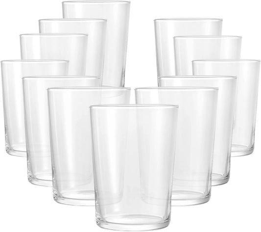 Bormioli Rocco Bodega Collection Glassware \u2013 Set Of 12 Maxi 17 Ounce Drinking Glasses For Water, Beverages & Cocktails \u2013 17oz Clear Tempered Glass Tumblers, Transparent