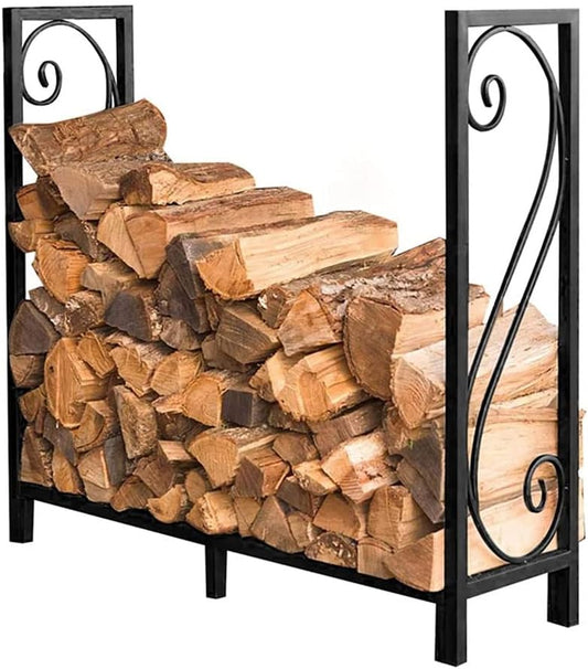 Firewood Rack, Outdoor Firewood Rack, Modern Design, Heavy Duty Firewood Stand, Suitable for Indoor and Outdoor Use, Fireplace