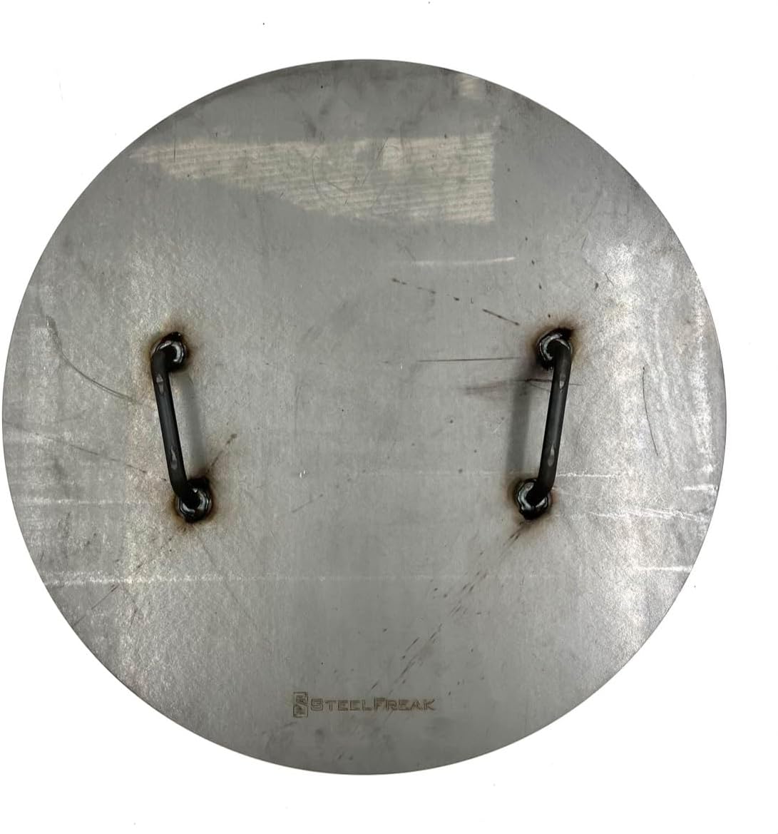 SteelFreak Heavy Duty Raw Steel Fire Pit Cover Lid - Made in the USA (Circle, 32 Inch)
