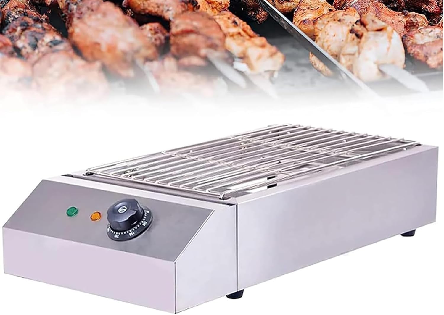 Electric Table Top Griddle, Portable BBQ Barbecue Grill, Temperature Range:50-300℃/BBQ Net Size:43 X26 CM/Fast Heating, for Kitchen/Restaurant/Home