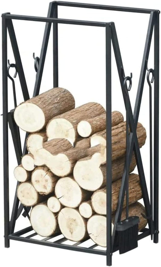Outdoor Fireplace Firewood Rack Firewood Holder Firewood Rack Outdoor Indoor Waterproof Firewood Stacking Log Store Heavy Duty Wood Holders Firewood Wood Log Store(