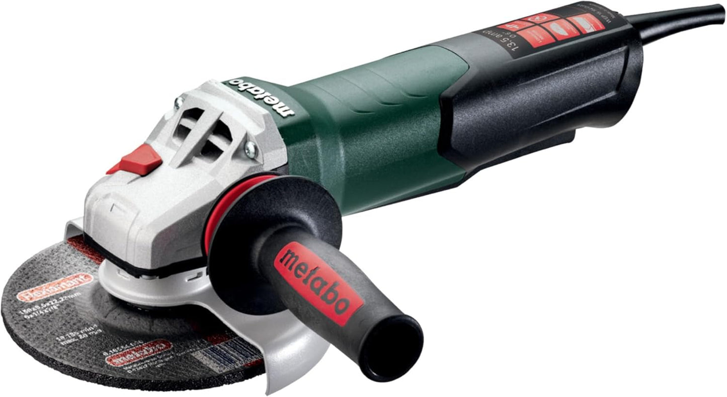 Metabo 6-Inch Angle Grinder | 13.5 Amp | 9,600 RPM | Electronics | Non-locking Paddle Switch | WEP 15-150 Quick