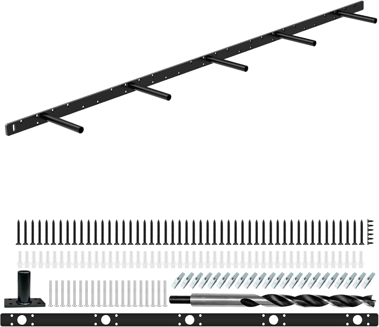 Emeroll Floating Shelf Bracket, 58" Heavy Duty Hidden Shelf Brackets Hardware, Solid Steel Support Rods with Tools, Wall Mounting Invisible Floating Shelves Bracket for Kitchen, Living Room