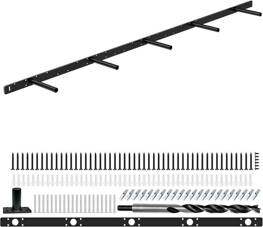 Emeroll Floating Shelf Bracket, 58" Heavy Duty Hidden Shelf Brackets Hardware, Solid Steel Support Rods with Tools, Wall Mounting Invisible Floating Shelves Bracket for Kitchen, Living Room