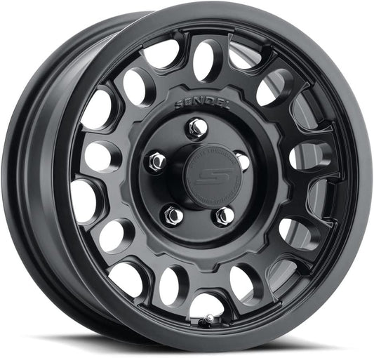 15x6 Sendel T17 Matte Black Aluminum Trailer Wheel 5x4.5
