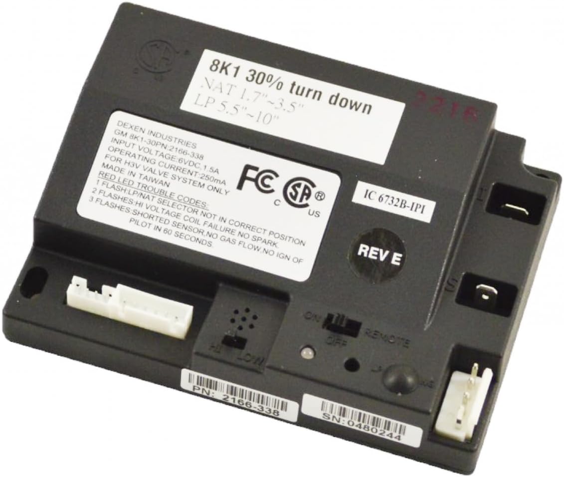 APPLIANCE FACTORY PARTS EXPERTS IN BBQ, HUMIDIFIER, & APPLIANCE PARTS Fireplace Part - 2166-338