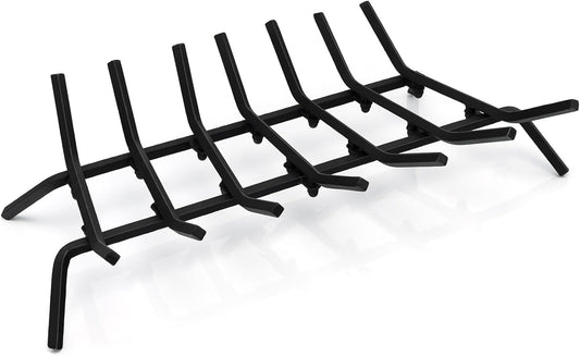 31" Fireplace Grate Heavy-Duty Iron Firewood Burning Rack V-Shaped Log Holder