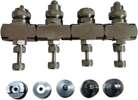 UGRBOQZK Adjustable 1\/4 "Stainless Steel air atomizing Nozzle, Part for misting, Spraying of Two fluids, Gas and Water(Blue-1)