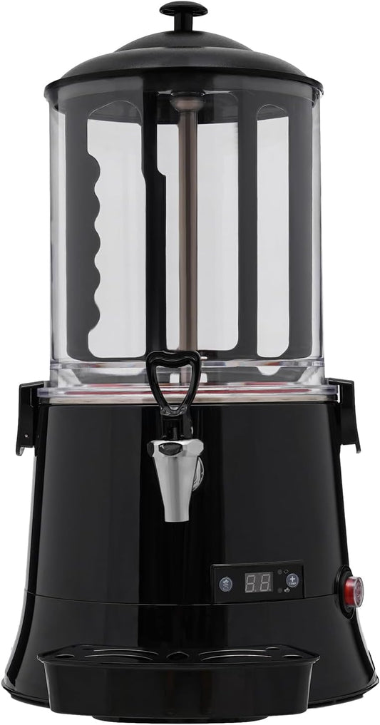 10L\/2.64Gal Commercial Hot Chocolate Machine Maker & Dispenser, Stainless Steel Electric Chocolate Mixing Machine with Faucet for Heating Chocolate, Coffee, and Tea (Black)
