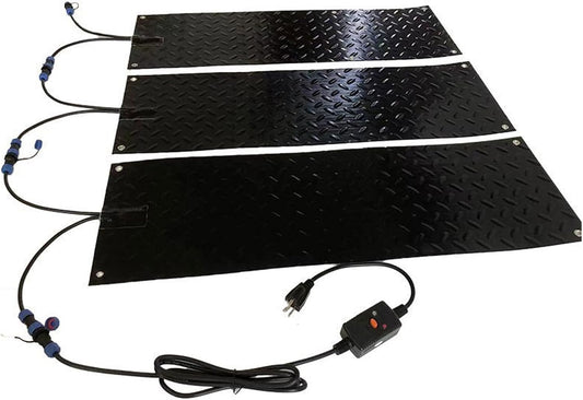 Heated Snow Melting Mats, Outdoor Stairs Entrance No-Slip Mat Melts 2"\/Hr, Instant Plug-in Setup for Homes Garages Commercial Use