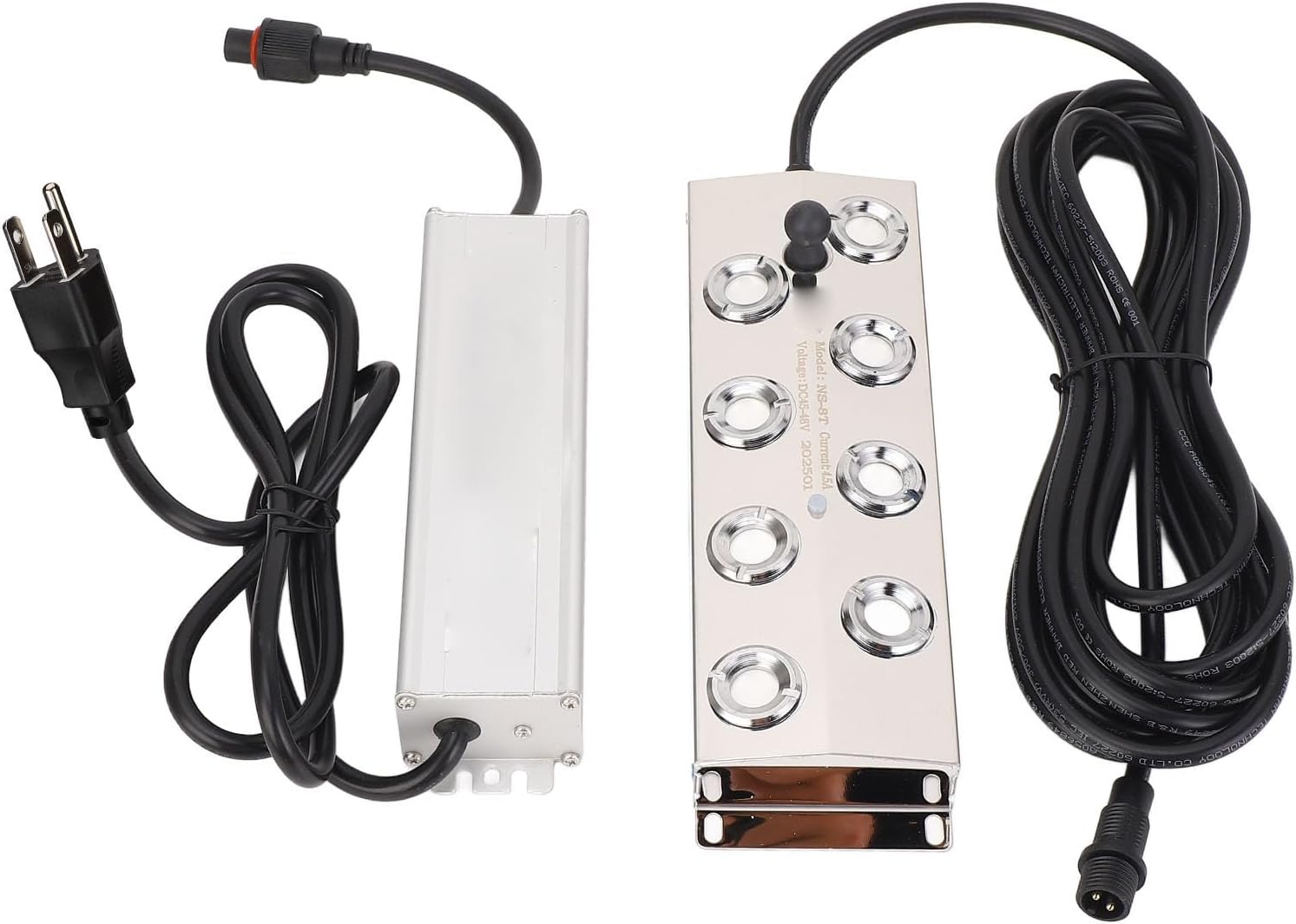 EVTSCAN Ultrasonic Fogger 8 Head 300W Mist Maker with IP67 Water Proof Power Supply Stainless Steel for Garden Rockery