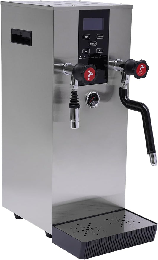 110V 2500W Commercial Milk Frother,Automatic Steam Boiling Water Machine with LED Display,12L Boiling Water Frothing Machine Milk Foam Maker for Espresso Coffee