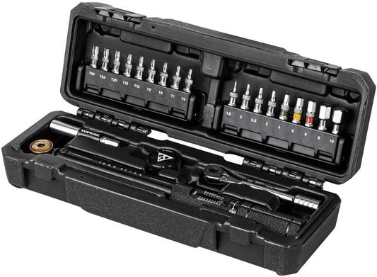 Topeak Torq Stick Pro 4-20 Nm, Tool Box w\/TorqStick 4-20nm, mini Ratchet Tool, Finger bit Holder, Speed Sleeve bit Holder, 18 Tool bits (4-20Nm, 18 Tool Bits)