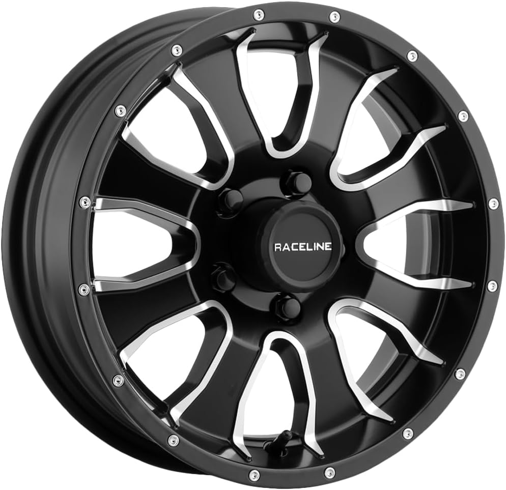 Raceline Wheels 860M Mamba Trailer Satin Black Machined Face Wheel (13 x 4.5 inches /5 x 114 mm, -0 mm Offset)