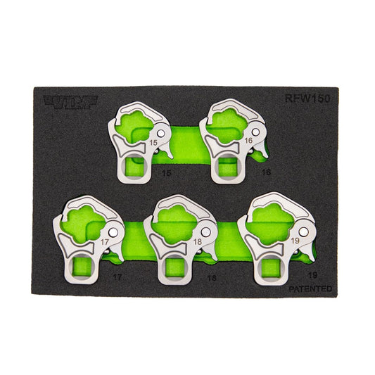 VIM Tools 5 PC. 3/8'' DR. RATCHETING Flare NUT Set (15, 16, 17, 18, 19MM)