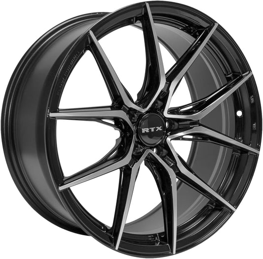 RTX SLICK Custom Wheel - 16x7, 40 Offset, 5x114.3 Bolt Pattern, 73.1mm Hub - Black with Machined Face Rim
