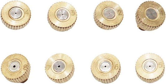 100pcs brass misting nozzles low pressure mister nozzle atomizing misting sprayer fog nozzles for garden humidification outdoor cooling dust control landscaping thread unc 10 24 size 0 3mm
