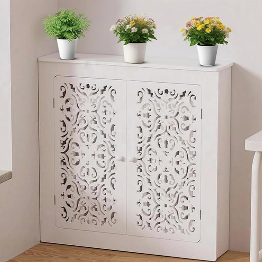 Modern Wood Radiator Covers, Heater Covers For Radiators, White Radiator Cover Heater Cover Cabinet Shelf (White, 32"L×8"W×28"H\/80×20×70cm)